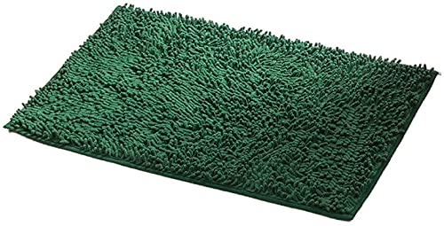 Tapis de bain antidérapant épais en coton doux lavable vert foncé pour douche