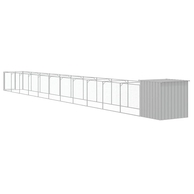 Foto 6 de 7 de vidaXL Caseta Perro Corral Acero galvanizado Gris Claro 110x1221x110cm