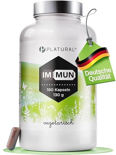 Platural® Immunkomplex mit Vitamin C, Zink & Vitamin D3 – 180 vegane Kapseln – Hochdosierte Formel für das Immunsystem