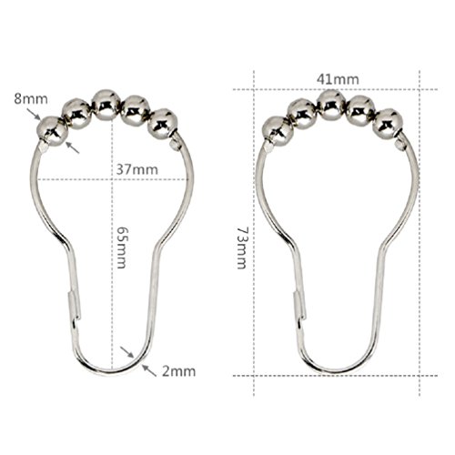 Treenewbid Bathroom Curtain Hooks Rustproof Steel Polished Chrome Shower Curtain Rings Set Of 12 #TOP2