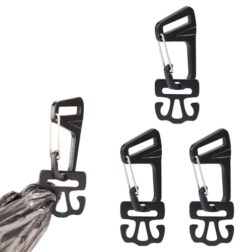 Image of PEUTIER 3 Packs 2 in 1 Dog Poop Bag Holders with Metal Used Bag Carriers, Dog Poop Bag Dispenser for Leash Large Opening Dog Walking Accessories for Easy Access to Doggie Waste Bags (Black)