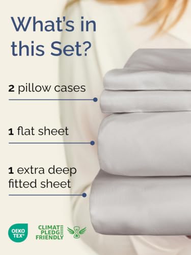 Image of Extra Deep Pocket King Size Sheet Set - Breathable & Cooling - French Grey