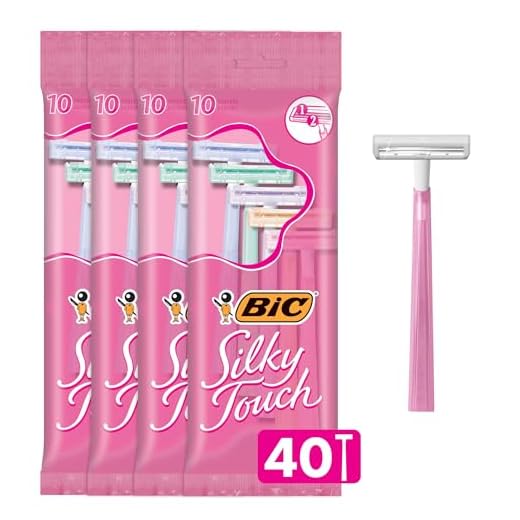 BIC Silky Touch Women's Disposable Razors, With 2 Blades, Pretty Pastel Razor Handles, 40 Count Value Pack of Shaving Razors