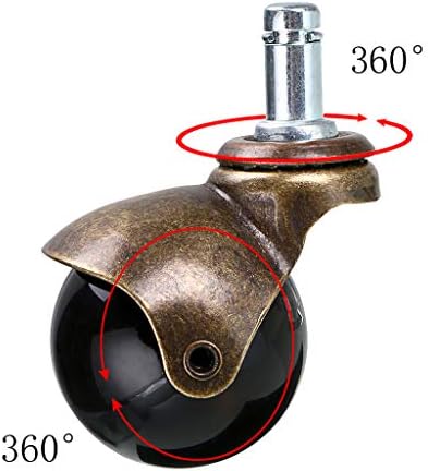 Skelang 4 Pcs Swivel Ball Castors 50mm, Stem Castor Wheels(M11 x 22mm), Vintage Furniture Replacement Castors for Chair, Leaf Table, Tea Trolley, Load Capacity 40kg Each