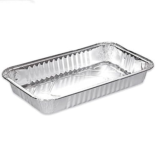 Tradineur - Bandeja de aluminio rectangular, ideal para hornear, resistente e higiénica, recetas al horno, postres, verduras, asados, 32,2 x 26,2 x 4 cm