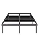 Viisari Queen Bed Frame 12 Inch Metal Heavy Duty Platform No Box Spring Needed Easy Assembly Noise Free Black V4004-12B