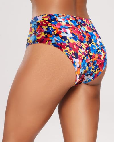 Image of Tempt Me Womens High Cut High Waisted Bikini Bottoms Tummy Control Bathing Suit Bottoms Swim Bottom Swimsuit Bottom