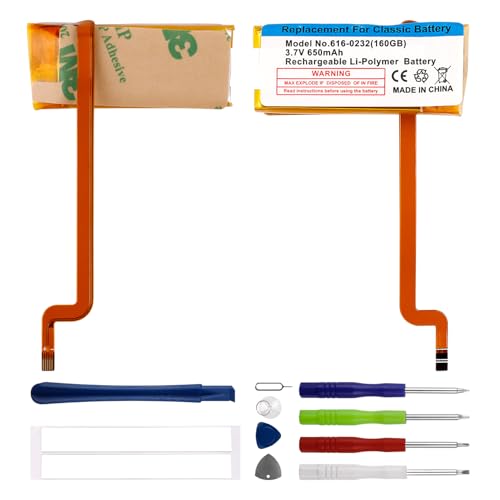 Duotipa Replacement Battery 616-0232 Compatible with iPod 5th 6th 7th Generation Video Classic Battery with Repair Tools Kit