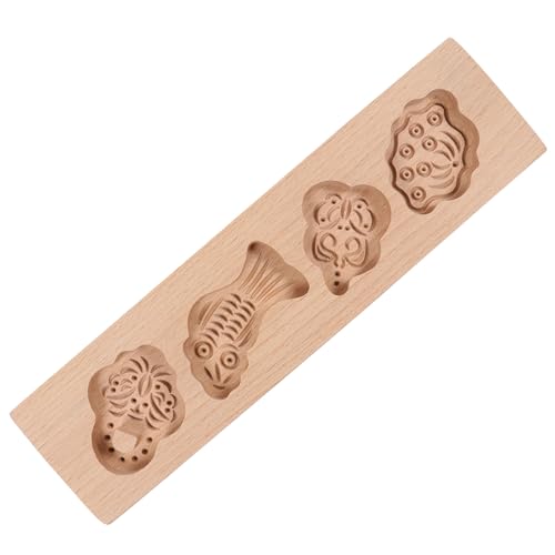 GRIRIW Molde de Madera para Pasteles Luna con Diseños Molde para Tartas DIY Utensilio para Hornear Bizcochos Artesanal y Repostería