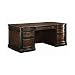 Gorman Double Pedestal Executive Desk with Felt Lined Drawers Espresso and Chestnut