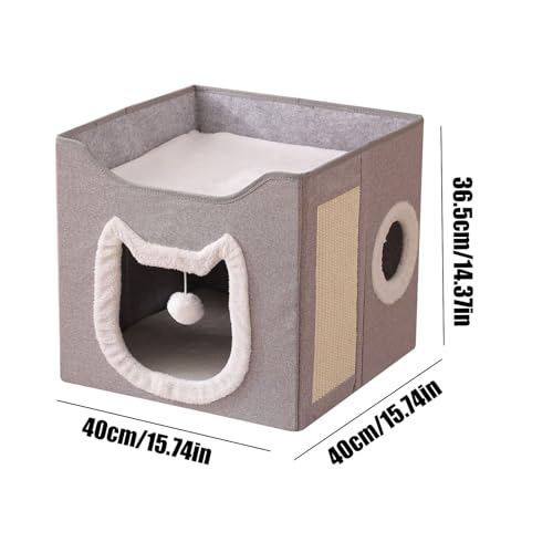 Maison pour chat extérieur et intérieur | Abri pliable 2 couches avec niche - 6