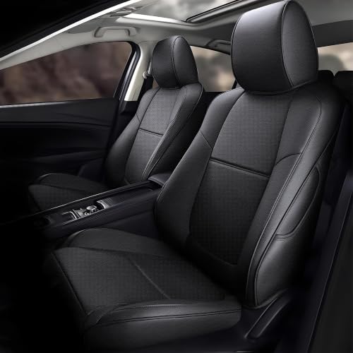 Image of AOMSAZTO Car Seat Cover for Mazda 3 2014 2015 2016 2017 2018 Full Set Black | Customized Black Faux Leather Seat Covers Airbag Compatible Waterproof