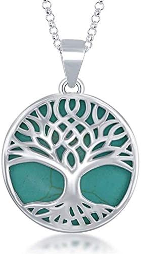 Silver Tree of Life Necklace for Women - Natural Turquoise Jewelry for Women - Turquoise Necklaces for Women - Turquoise Necklace - Jewelry for Women - Gift for Women - Mothers Day Necklace
