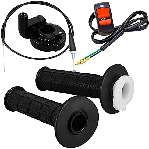 Twist Throttle Accelerator Handle Grips Cable Set With Kill On Off Switch for 50cc 110cc150cc 250cc Mini Bike Atv Quad Pit Bike Dirtbike 7/8" (22mm)