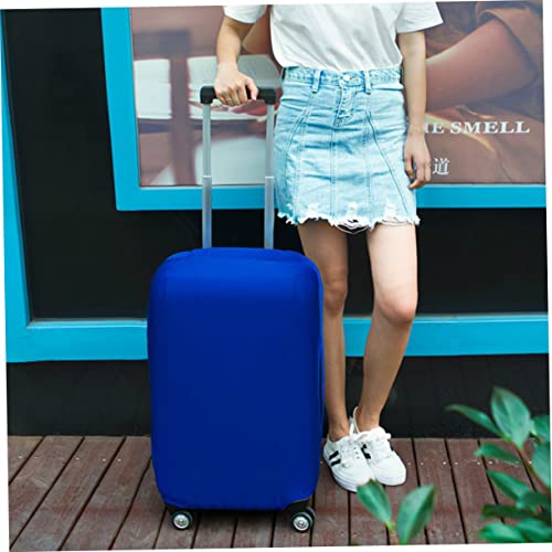 Beaupretty Elastic Travel Luggage Cover for Suitcase High Stretch Protective Trolley Case Bag Dustproof and Scratch Resistant Blue Suitcase Protector with Handle Access2