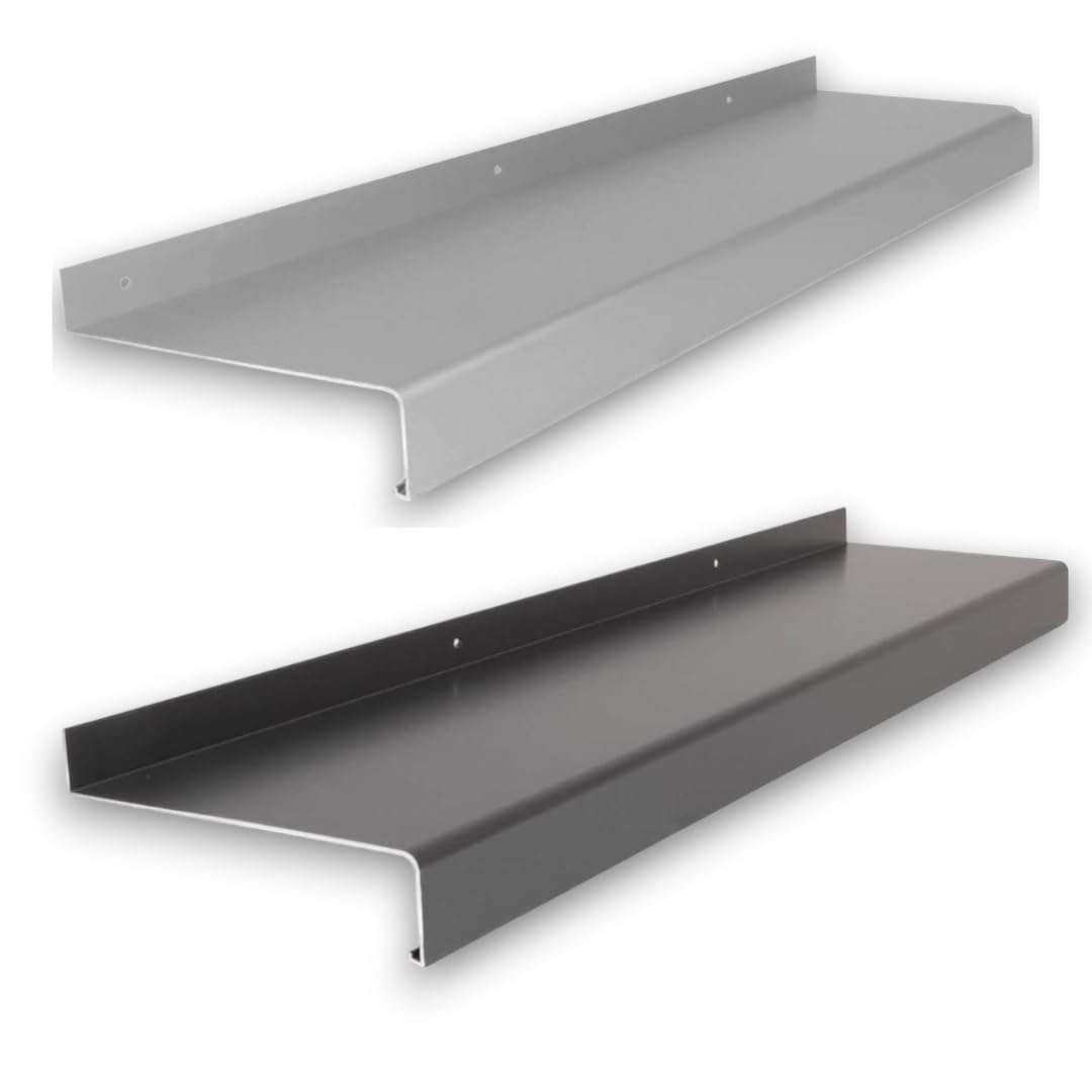 Aluminum Fensterbänke - für den Außenbereich - Individueller Zuschnitt - Putzabschlüsse und Alu-Gleitabschlüsse - EV1 silber und RAL 7016 anthrazit - Made in Germany (T 11 cm x L 90 cm)
