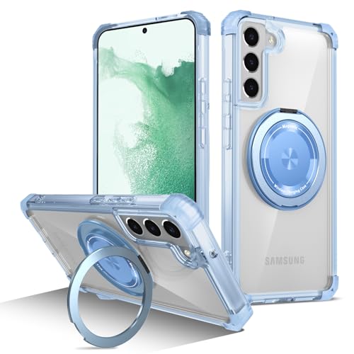 Coque Samsung S22 antichoc avec anneau magnétique rotatif et protection anti-chute