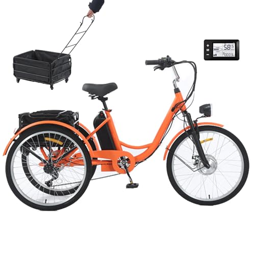 Triciclo elettrico per adulti da 24 pollici, triciclo elettrico a...