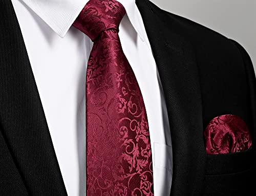 Image of Enlision Mens Ties Solid Color Satin Necktie Ties for men Handkerchief Cufflinks Pocket Squares for Wedding