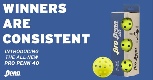 Penn Pro 40 Outdoor Pickleball Balls - Premium Ball For High Performance Play - Usapb Approved, 3-Pack #TOP3