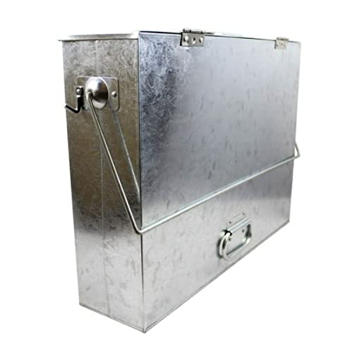Unibos | Heavy Duty | Metal Ash Carrier | Ash Bucket with Lid & Handle | Hot Tidy Box Container | Fireplace Pan Bucket Bin | Fire Pits Wood & Coal Burning | Galvanised Metal - Image 5