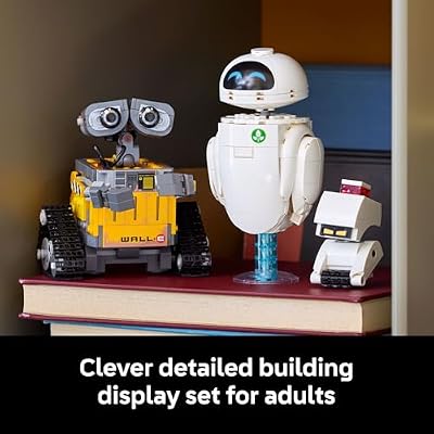 LEGO Disney & Pixar Wall-E & EVE Building Set for Adults, Ages 18+ Home Office, Book Shelf, or Room Decor for Disney Fans - Gift Ideas for Men & Women - 43279