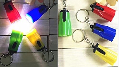 Nano Light Miniature Keychain LED Flashlight SET Pack of 4 Super Bright Mini 4 Assorted Colors: Blue, Red, Green, Yellow, Best Tools for Camping, Hiking, Hunting, Backpacking, Fishing and BBQ By Gnexi