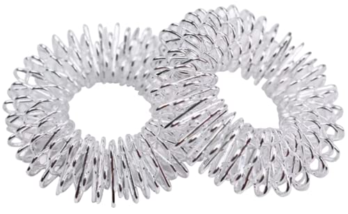 2 anillos de masaje para dedos de acero inoxidable para acupresión promueve la circulación sanguínea