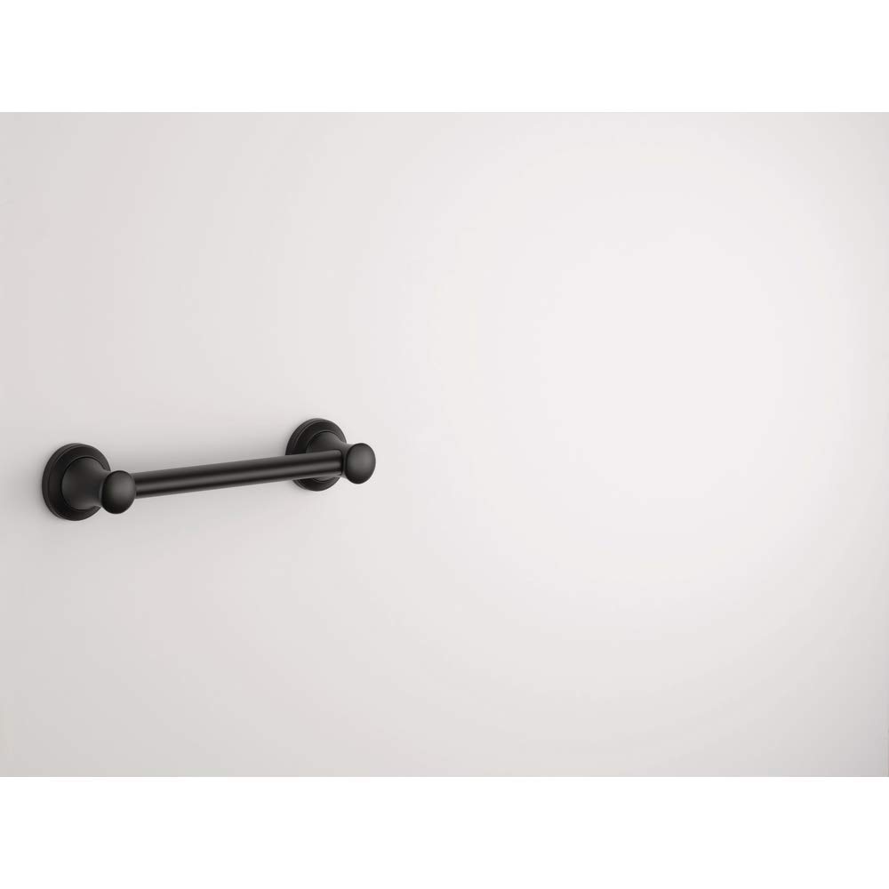 Delta Faucet 41712-BL Transitional Concealed Screw ADA-Compliant Decorative Grab Bar, 12 inch, Flat Black