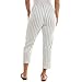Zac & Rachel Women's Fly Front Capri with Waist Fashion Tab Detail and Functional Pockets, White/Black Stripes