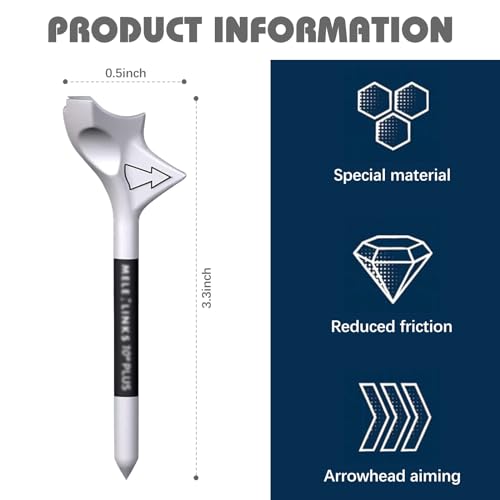 Plastic Golf Tees Unbreakable Golf Tees for Consistent Yardage Oblique Insertion Decrease Friction 10 Degrees Golf Tees Professional Golf Accessories (10Pcs) - Image 3