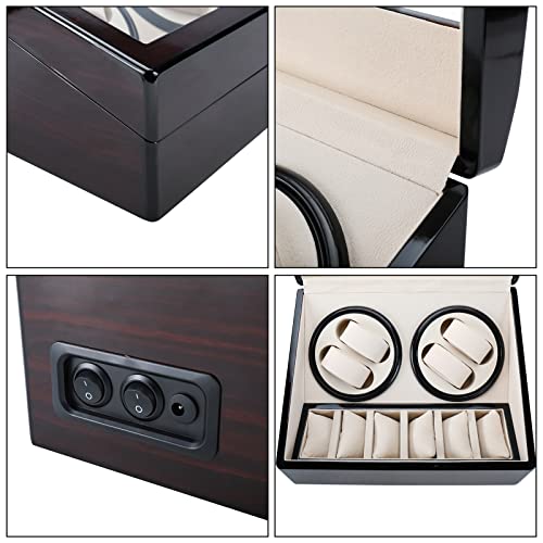 Mono-Gatari Automatic Watch Winder Display Box,4+6 Watch Winder,Japanese Mabuchi Motor,Luxury Storage Case,Double Watch Winder,Watch Winder For Rolex,Watch Winders For Automatic Watches #TOP3