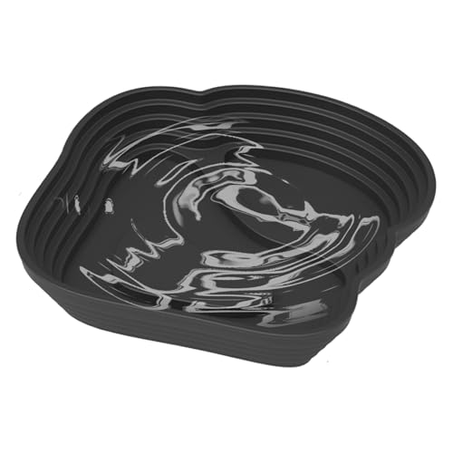Schwarz 22x20.5x2,5 cm PP Schildkröten Wasserbecken Reptilien-Badebecken Schildkröten-Badeschale Anti-Schlupf-Schildkrötenbadet Pool Wasserschalen Terrarium Für Nahrung Und Wasser