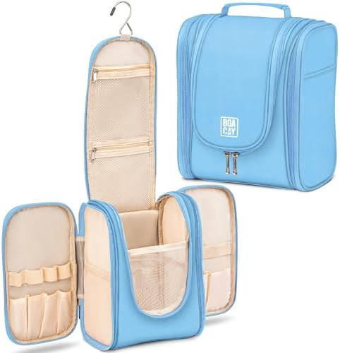 BOACAY Hanging Travel Toiletry Bag for Women & Men, Makeup Bag, Shower Bag