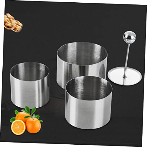 STOBAZA 3 Pçs Molde De Moldagem De Placa De De Aço Inoxidável Estêncil De Bolo De Círculo Estêncil M