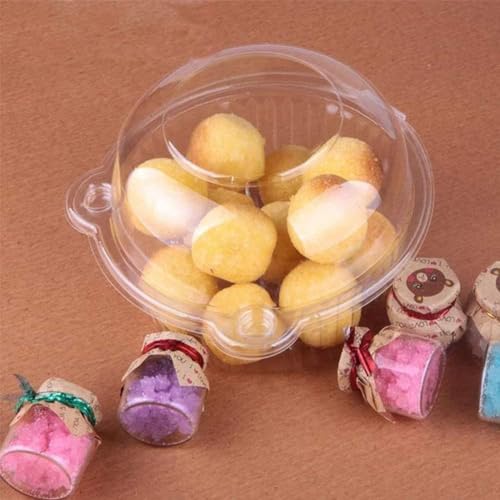Individual Cupcake Boxes, 100 Pack Transparent Plastic Cupcake Case Muffin Pods Dome Cups Cake Boxes Disposable Fruit Holder Container with Lid for Salad Sandwich Containers by Estink - Image 5