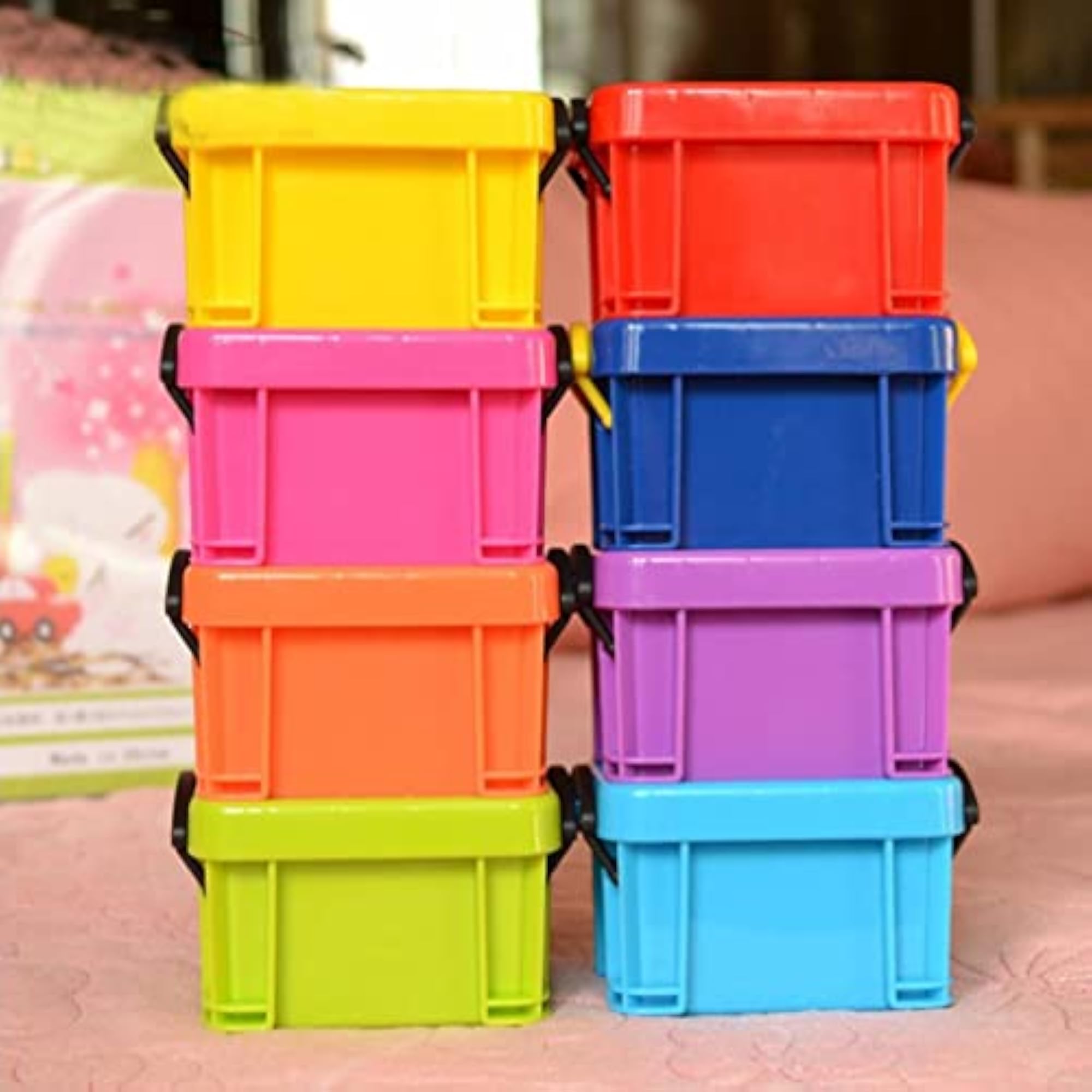 Mini Lock Box Super Cute Jewelry Storage Organizer, Rose Red