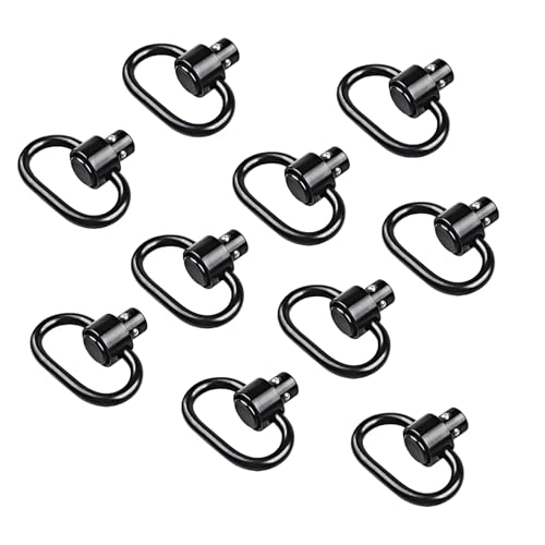 Émerillons de bretelle QD lot de 10 boucles en D robustes 3,1 cm