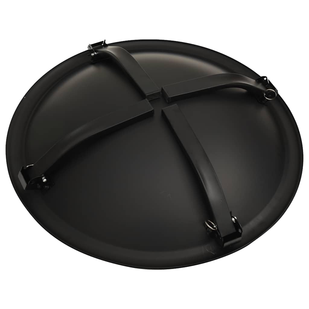 Braciere e barbecue 2 in 1 in acciaio con attizzatoio e protezione dalle scintille, 56 x 56 x 49 cm, per giardino e terrazza, gambe pieghevoli per un facile trasporto e calore accogliente in