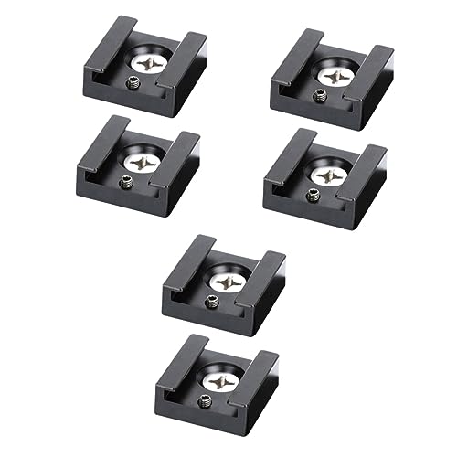 Soporte de montaje frío HOMSFOU con 6 adaptadores de zapata multifuncional para flashes negros