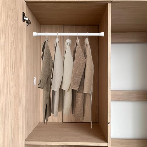 AIZESI 1 Stück Gardinenstange ohne Bohren Teleskopstange Vorhangstange Duschvorhangstange Spannstange Verstellbare Gardinenstange Klemmstange für Gardinen, Badezimmer Weiß 110-190CM (Durchmesser 22mm)