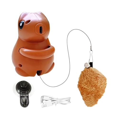 Juguete para gatos, ardilla, juguete para gatos, ardilla, juguetes electrónicos para gatos, juguete interactivo para mascotas, colgable con ventosa