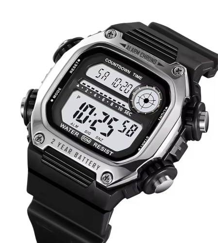 Image of Time Up Digital Dial Finer-Quality Material Square Shape Waterproof,Alarm,Night-Light Watch for Men & Women- WF124-X