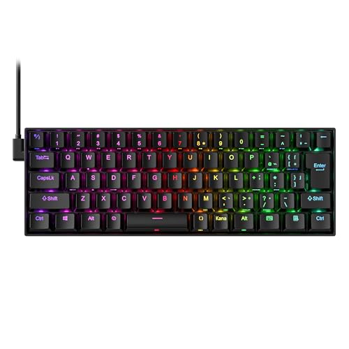 Redragon K630 60% �L�� RGB �Q�[�~���O�L�[�{�[�h�A61�L�[ �R���p�N�g���J�j�J���L�[�{�[�h�A�V���o�[�X�C�b�`�A�v���h���C�o�[�T�|�[�g�A�u���b�N