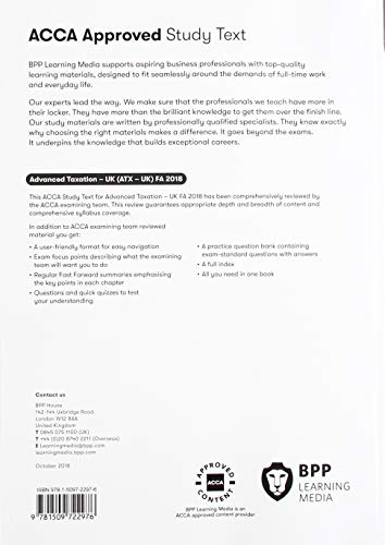 BPP Learning Media ACCA Advanced Taxation FA2018: Study Text