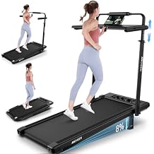ANCHEER Walking Pad Treadmill with Incline&Adjustable Height,8 in 1 Under Desk Treadmills with Removable Desk Workstation,Foldable Treadmill for Home 350lbs Max,3 Types Control,Installation-Free