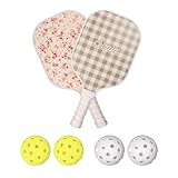Sonix | USAPA Approved | Pickleball Paddles Set of 2 | Fiberglass Surface Pickle Ball Set with 2 Rackets, 4 Balls, & Bag | Cottage Floral