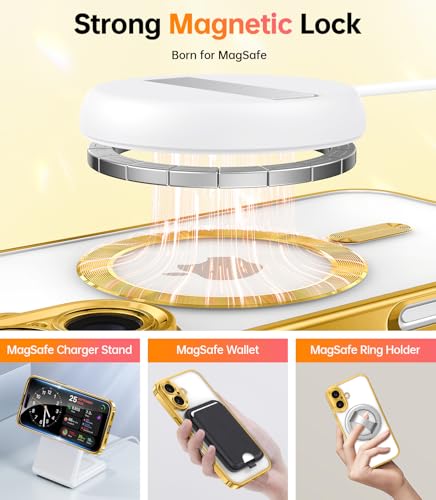 Coque iPhone 16 Magsafe antichoc or évite rayures avec double verre - 5
