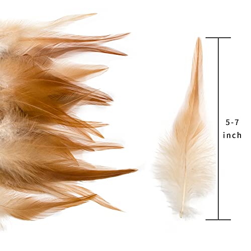 Fearafts Rooster Saddle Feathers For Crafts Decoration Diy Jewelry Making Dream Catcher Accessories Pack Of 100 (Natural) #TOP2