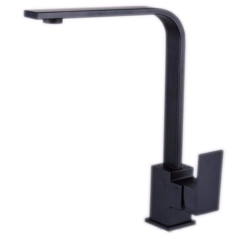 Robinet carré pour lave-vaisselle et évier au design noir mat épuré